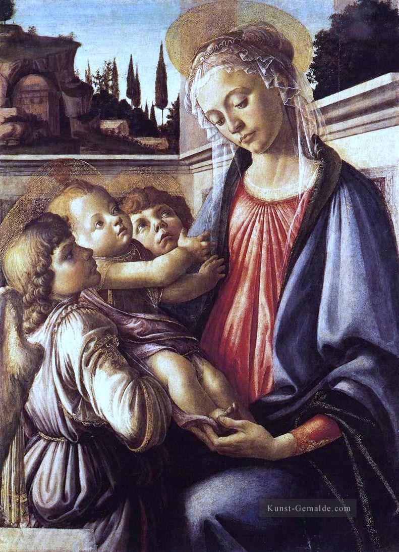 Madonna und Kind und zwei Engel Sandro Botti Ölgemälde